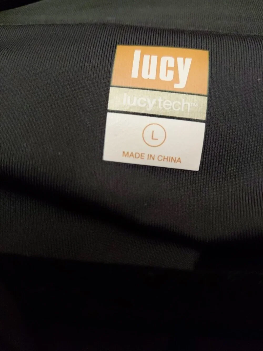 Lucy Tech Full Zip Athletic Track Jacket Vertical Zipper Pockets Large Black